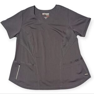 Grey's Anatomy Women's Plus Gray Stretch Scrub Top 2XL